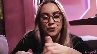 Two cute girls made a blowjob for their friends in the restaurant