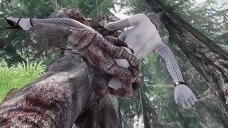 Dark Elf gets fucked by a massive Troll cock