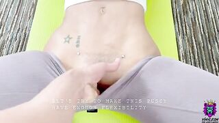 A naive yoga student with a thick ass gets fucked hard after stretching class