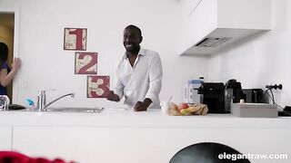 Cute blondie Valentina Ricci cheats on her husband with a black man