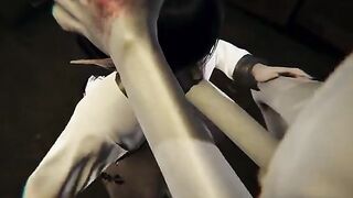 SCP-096 breach containment allows for intense 3D action with a busty beauty