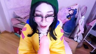 A cosplay girl based on Valorant character LJoy fucks with a dildo