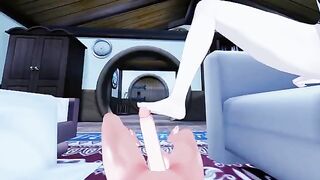 Lumine gives foot job in Genshin Impact style