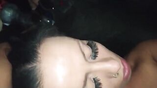 The girl is being fucked by a car driver on the road