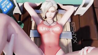 Overwatch Mercy's 3D sex scene in missionary position is pretty good