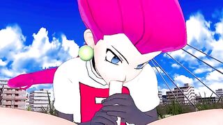Jessie from Team Rocket fucks with a man in this uncensored hentai video