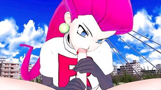 Jessie from Team Rocket fucks with a man in this uncensored hentai video