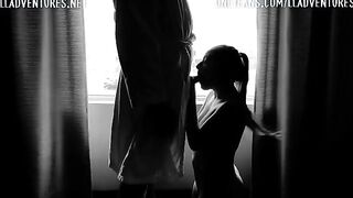 An amateur slut gets a huge facial during public sex in quarantine