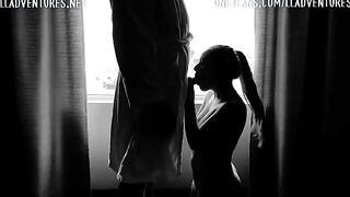 An amateur slut gets a huge facial during public sex in quarantine