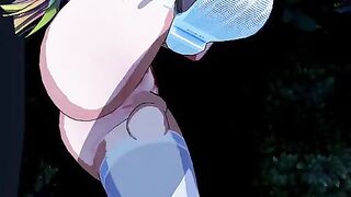 3D anime Blue Exorcist with Shura Kirigakure's hot action