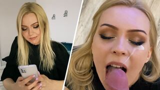 A beautiful neighbor came to visit and got a blowjob