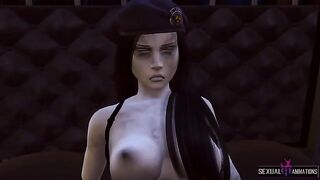Ada Wong captured by a police zombie girl and fucked hard in this intense Resident Evil scene