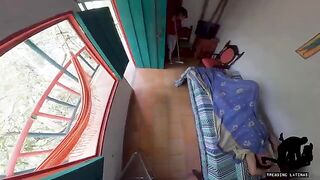A tourist got fucked by a maid in the hostel, a steamy encounter
