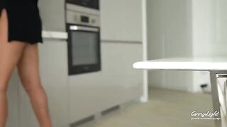 A step mom caught her step son jerking off and helped him to finish quickly