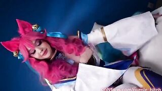 Spirit Blossom Ahri gets her pussy and ass railed by a huge dick