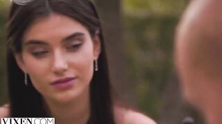 VIXEN's shy brunette Stefany has an intense encounter with Alberto under the sun