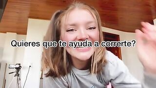 Hot blondie enjoys solo sex and shows you how to do it Gringa JOI in Spanish