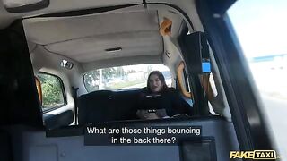 A hot girl in fishnets gets fucked hard by a big cock in Fake Taxi