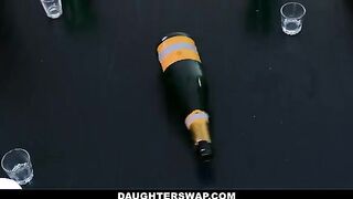 Bottle spinning game ended up in sex with stepdads for Cielo West and Kourtney Rae