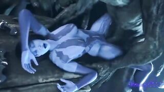 Cortana gets fucked by everyone in a wild orgy scene