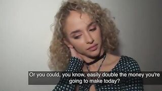 Public Agent fucked curly haired petite Spanish babe Geishakyd in hallway