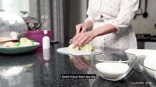 Luxury Girl shares homemade American pie sex recipe in the kitchen