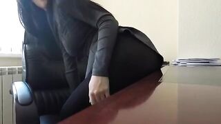 Mini Diva indulges in risky office play, pushing boundaries with her daring antics