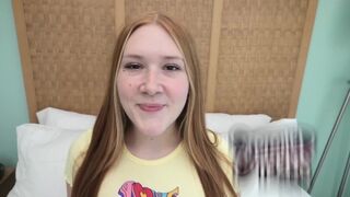 Young redhead with freckles and red pubic hair gets fucked