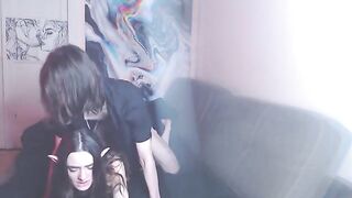 A couple enjoys intimate moments while listening to music together