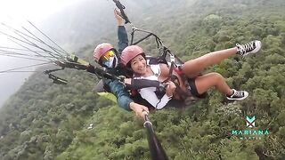 Colombian actress Mariana Martix squirts while paragliding in a steamy session