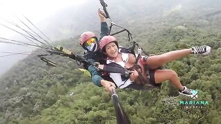 Colombian actress Mariana Martix squirts while paragliding in a steamy session