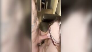 A hot tattoo girl gets fucked by the husband while he’s away