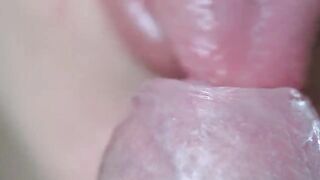 Girl could not swallow all the sperm of her boyfriend so she spat some out