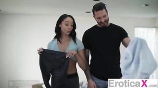 The couple has a passionate and erotic sex