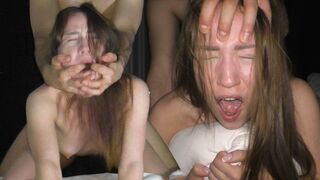 A tiny college girl was fucked hard in a rough sex session