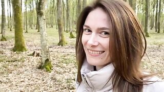 The wife cheated on her husband with a forest ranger outdoors