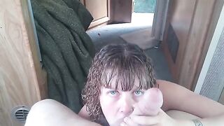 Lavender Joy gets her pussy railed and shows cum in mouth