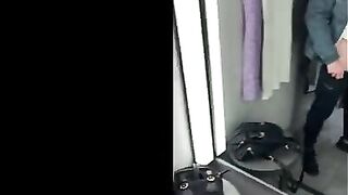 I did a big squirt in the fitting room and walked around with cum on my face