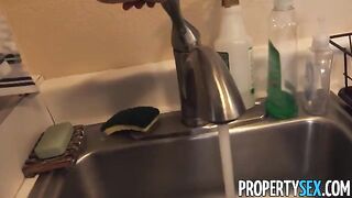 The exotic girl was late with rent, so she had to engage in intimate acts with her landlord