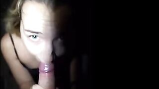 Petite teen Mona Blue gets her throat full of cum after a wild bj session