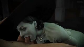 The animated Overwatch character Lady Dimitrescu gets her pussy sucked - Animated Porn