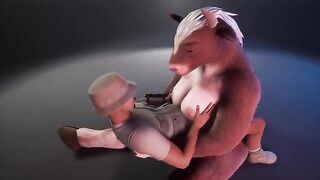 A wild cow in a fur suit is milking the ranger in this funny xxx