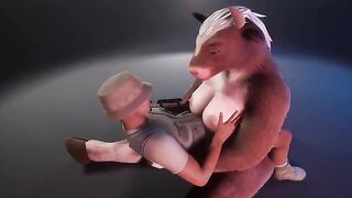 A wild cow in a fur suit is milking the ranger in this funny xxx