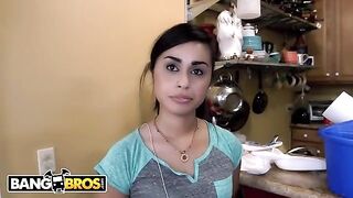 Latina maid Eva Saldana gets her pussy stuffed with BBC in steamy encounter
