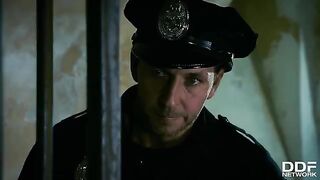 Two gorgeous babes, including busty Rosella Visconti, are getting fucked in a police station