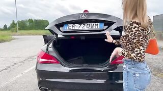 Young Italian girl buys used car and fucks the seller