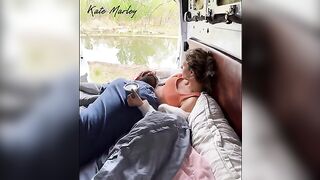 Camping fun with a vibrator and a real orgasm for Kate Marley