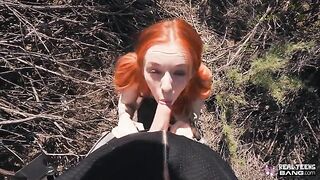 Ginger teen Madi Collins flashes and enjoys rough sex