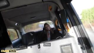 Jayla De Angelis, sexy passenger, gets her gloves full of cum in steamy Fake Taxi scene
