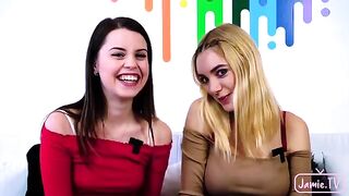 Two girls share a big dick of Nico Nice in an intense scene